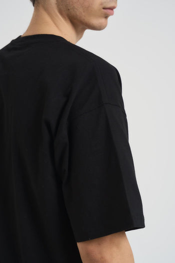 T-shirt uomo girocollo con logo nera - 4