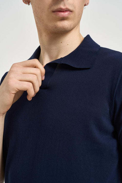 Polo uomo in maglia blu notte - 2