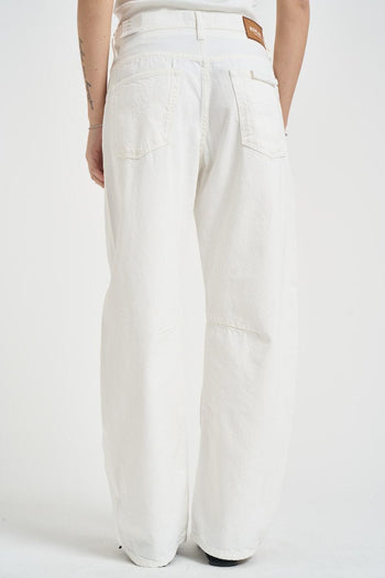 Jeans donna barrel Janie in denim bianco - 3