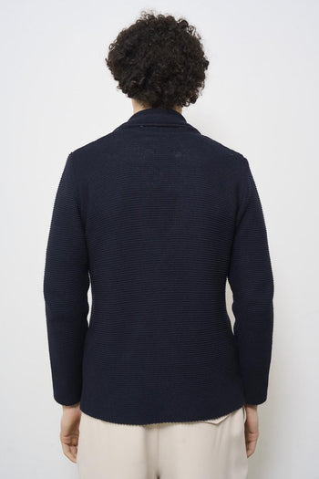 Giacca uomo in maglia blu - 4