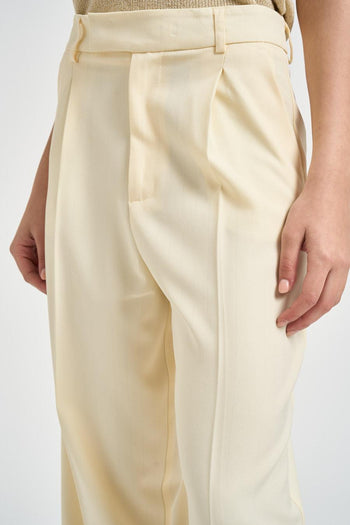 Pantalone donna a gamba dritta giallo pastello - 4