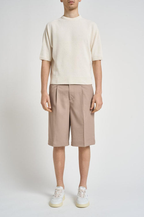 Polo uomo in maglia panna