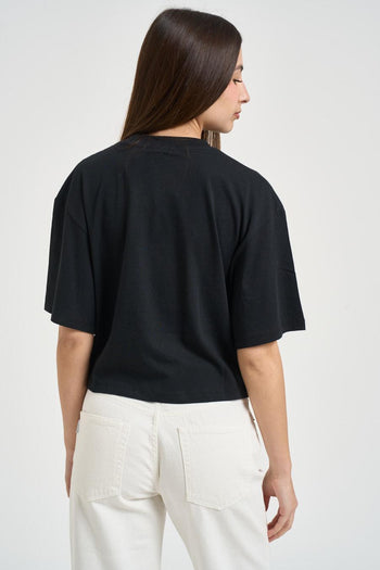 T-shirt donna cropped nera - 3