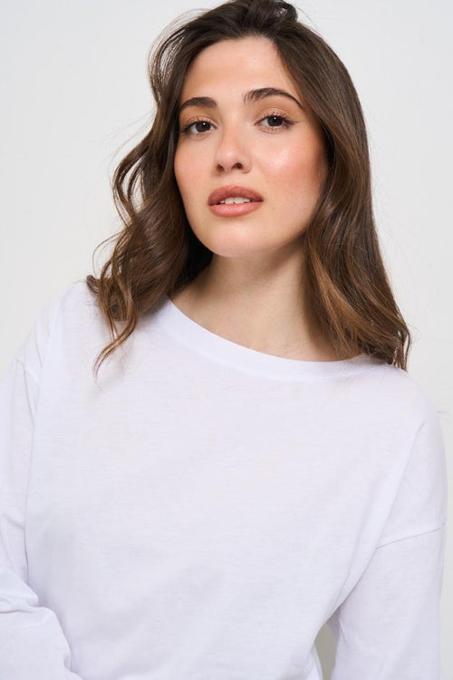 T-shirt donna girocollo bianca - 2