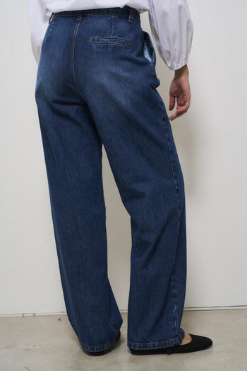 Jeans donna dritto in denim scuro - 4