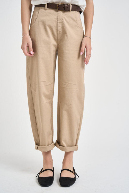 Pantalone donna balloon sabbia