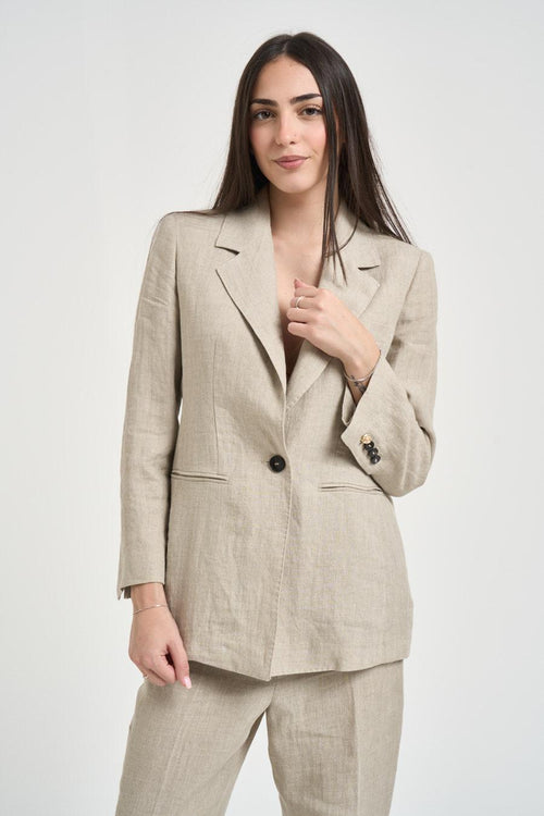 Giacca donna monopetto beige - 2
