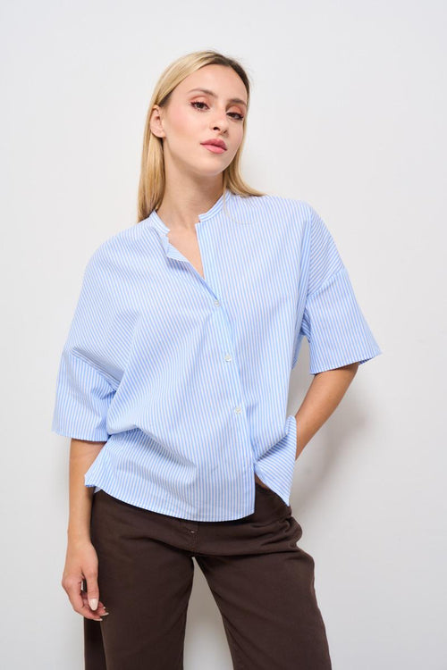 Camicia donna celeste