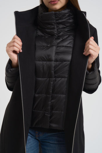 Cappotto donna con pettorina staccabile nero - 6