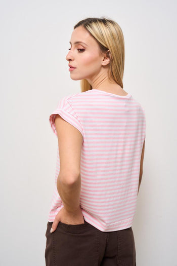 T-shirt donna girocollo rosa - 4