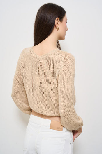 Maglia donna girocollo beige - 5