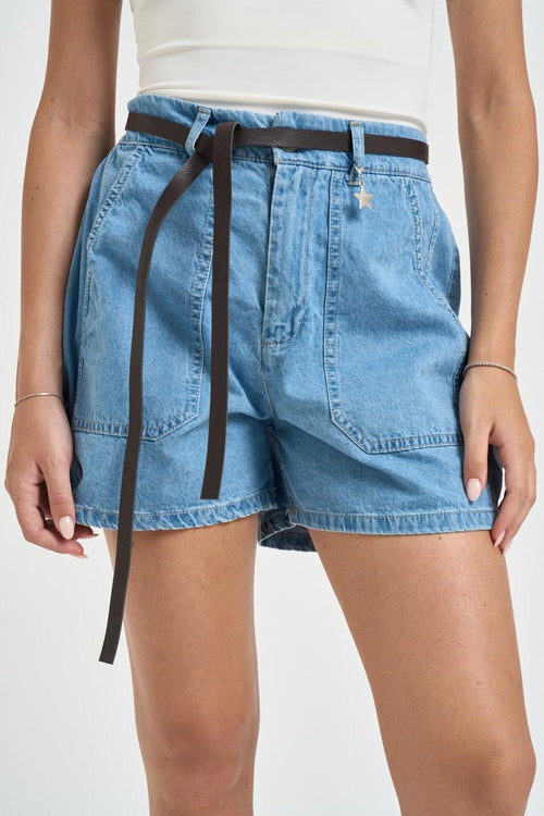 Short donna quattro tasche in denim - 1