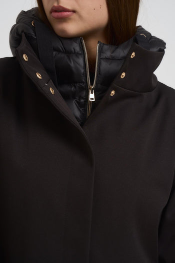 Giubbotto donna midi con pettorina nero - 4