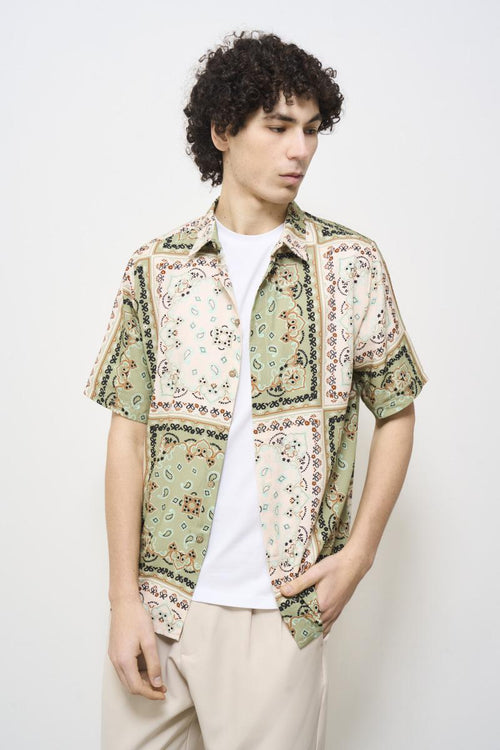 Camicia uomo fantasia verde