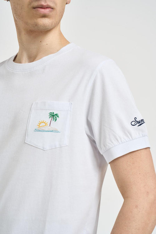 T-shirt uomo girocollo bianca - 2