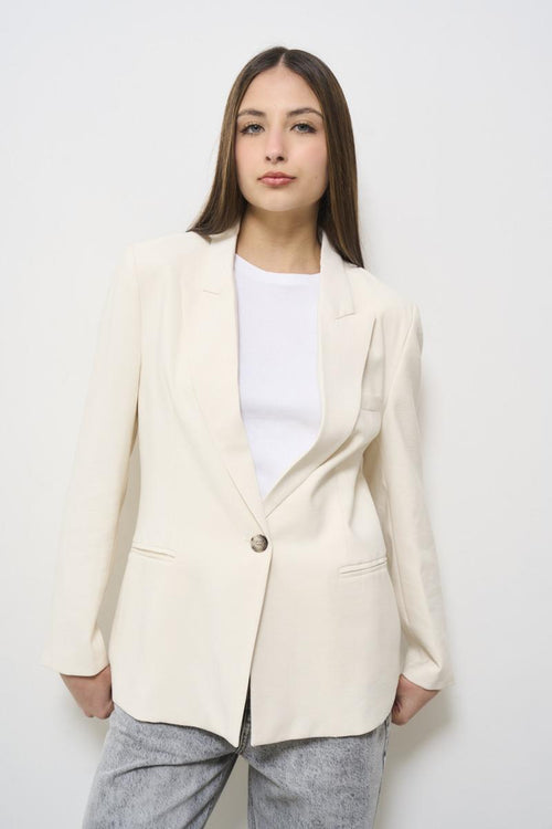 Women's single-breasted cream jacket - 2