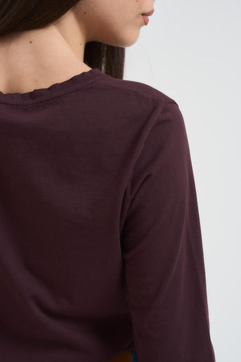 Maglia donna a maniche lunghe bordeaux - 6