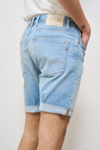 Bermuda uomo in denim chiaro - 3