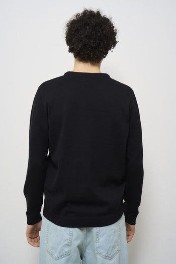 Men's blue crew neck sweater - 3