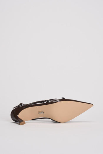 Scarpa con tacco bordeaux a punta - 7
