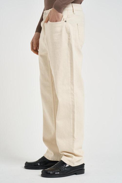 Jeans uomo gamba dritta in denim ecru - 2