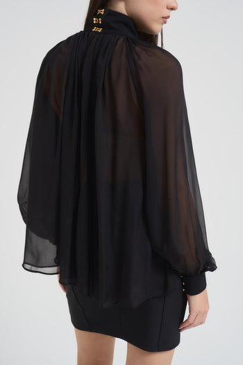 Camicia donna trasparente nera - 3
