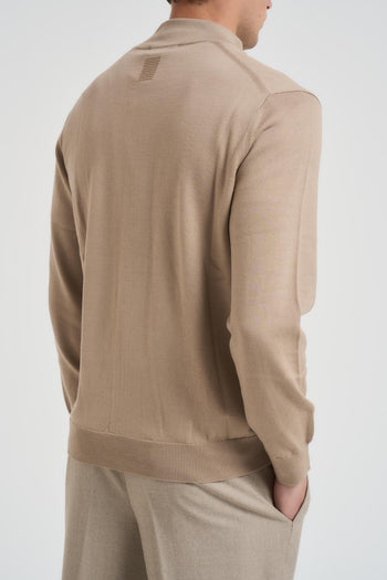 Maglia uomo con zip beige - 6