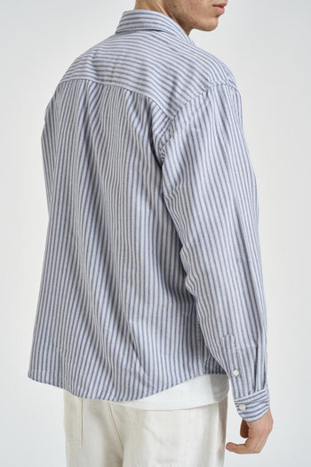Camicia uomo a righe blu - 3