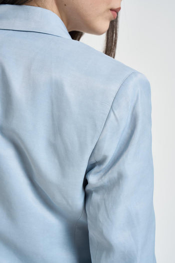 Giacca donna doppiopetto celeste - 6