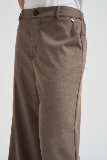 Pantalone donna a palazzo tortora. - 4