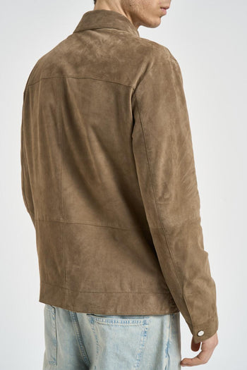 Giacca uomo in suede marrone - 7