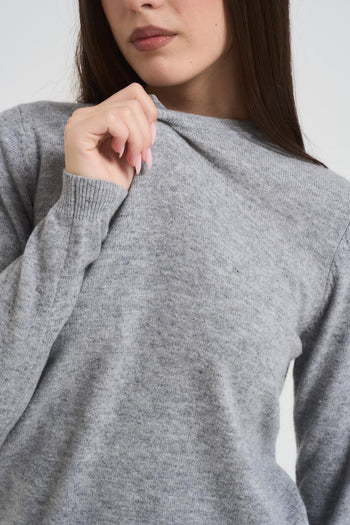 Girocollo in misto cashmere grigio - 3