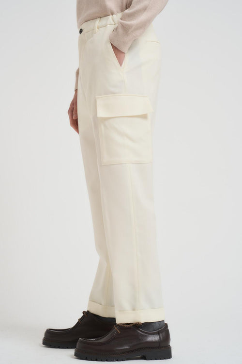 Pantalone uomo dritto panna - 2