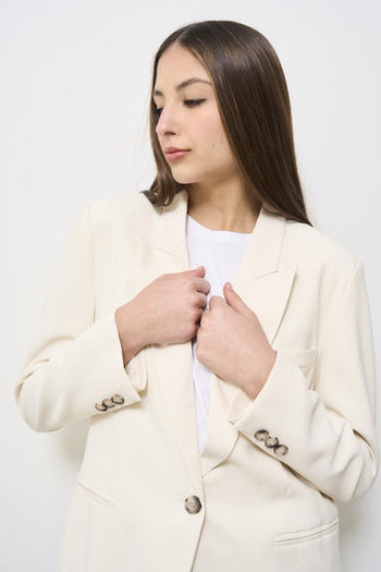 Women's single-breasted cream jacket - 3