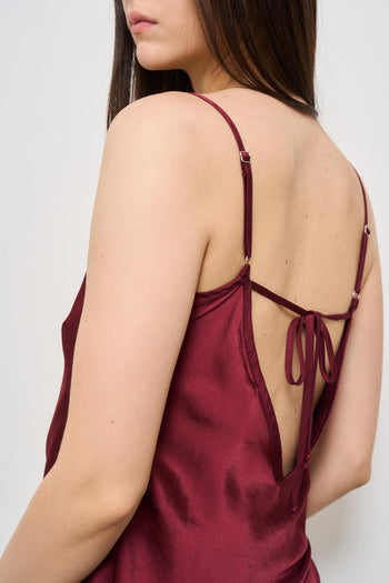 Top donna satinato rosso - 5