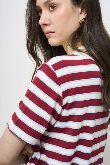 Polo donna a righe rosse - 4