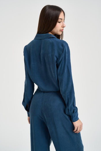 Camicia donna con nodo blu - 4