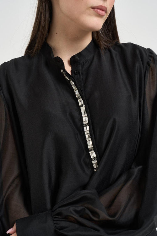 Blusa donna con pietre nera - 2
