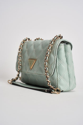 Borsa donna matelassé a tracolla verde acqua - 3