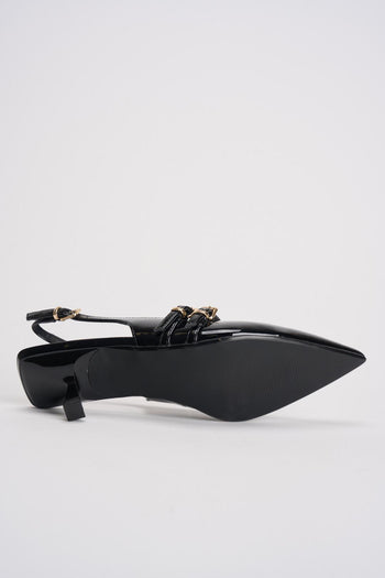 Slingback donna in vernice nero - 7