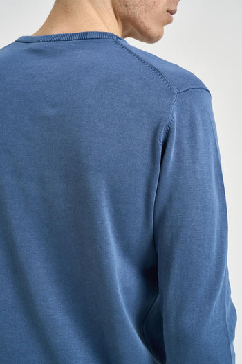 Maglia uomo girocollo in denim blu - 4