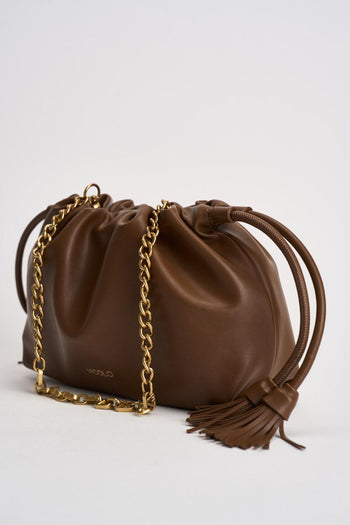 Borsa donna puffer in ecopelle marrone - 3