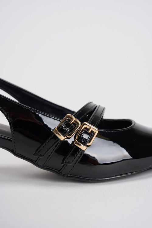 Slingback donna in vernice nero - 2