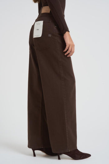 Jeans donna a palazzo Mia marrone - 4
