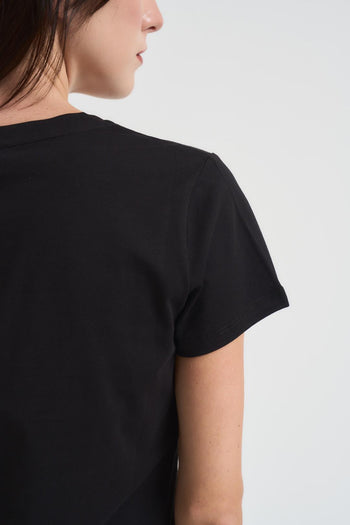 T-shirt girocollo donna nera - 5