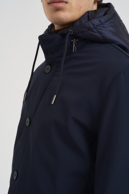 Giubbotto uomo con cappuccio blu notte - 2