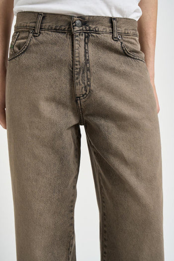 Jeans uomo in denim sabbia - 5