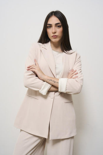 Giacca donna monopetto rosa - 3