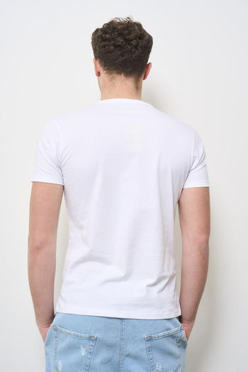 T-shirt uomo bianca girocollo con stampa - 3