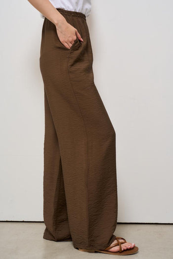 Pantalone donna a palazzo marrone - 5